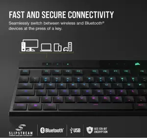 CORSAIR K100 RGB AIR belaidė itin plona mechaninė žaidimų klaviatūra su RGB LED apšvietimu CHERRY ULP Tactile Black