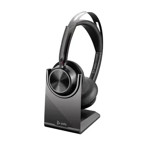 Poly Voyager Focus 2 Belaidės ausinės, Bluetooth, USB-C/A Adapter, Charging stand, Juoda
