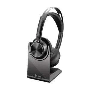 Poly Voyager Focus 2 Belaidės ausinės, Bluetooth, USB-C/A Adapter, Charging stand, Juoda