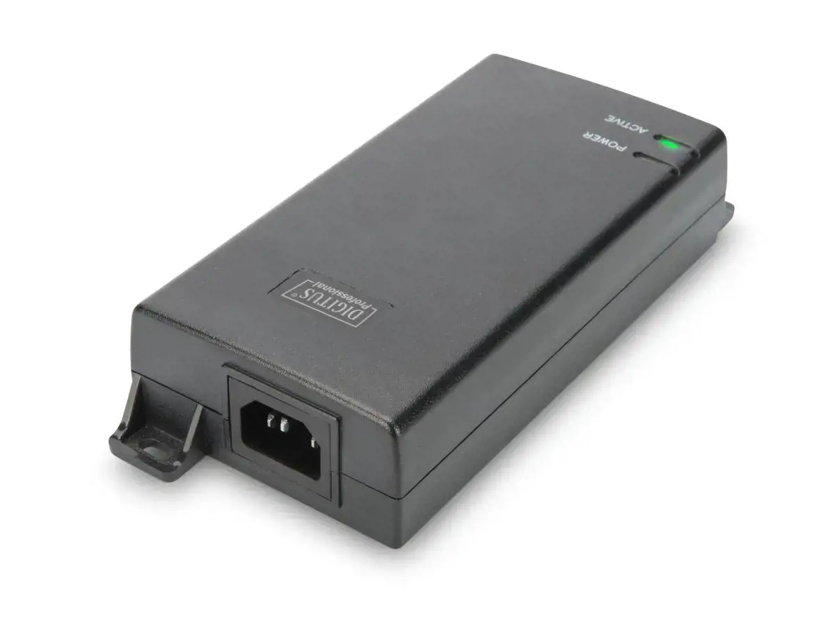 DIGITUS PoE ultra galios valdymo injektorius 48V 60W 10/100/1000 Mbps RJ45 LAN įvestis RJ45 PoE išvestis max 100m