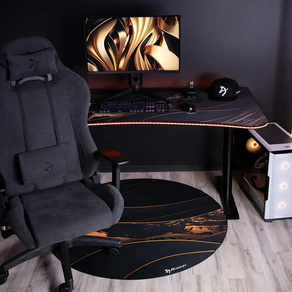 Arozzi Zona Round Floor Pad | Black/Gold