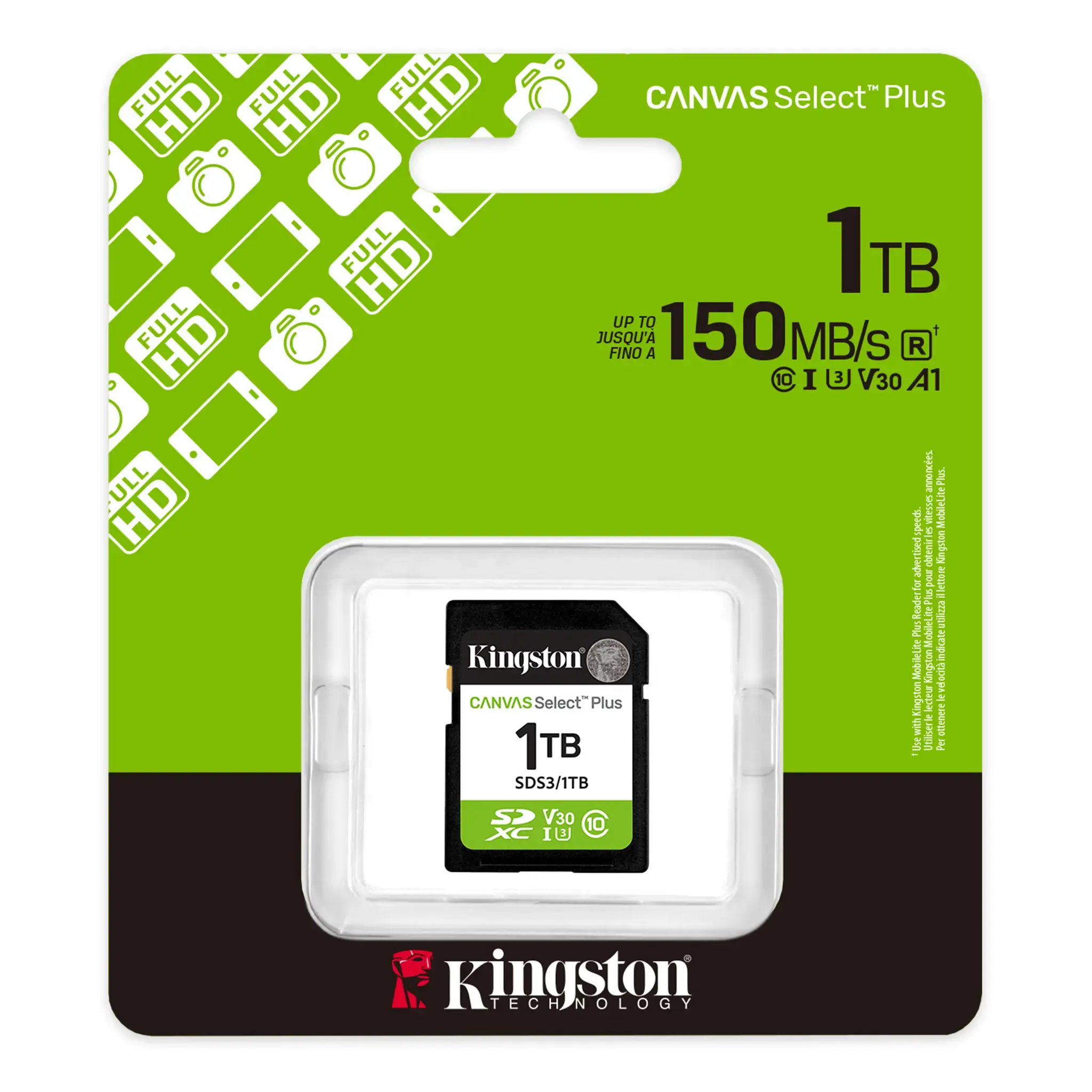 KINGSTON 1TB CANVAS SELECT PLUS SD -MUISTIKORTTI