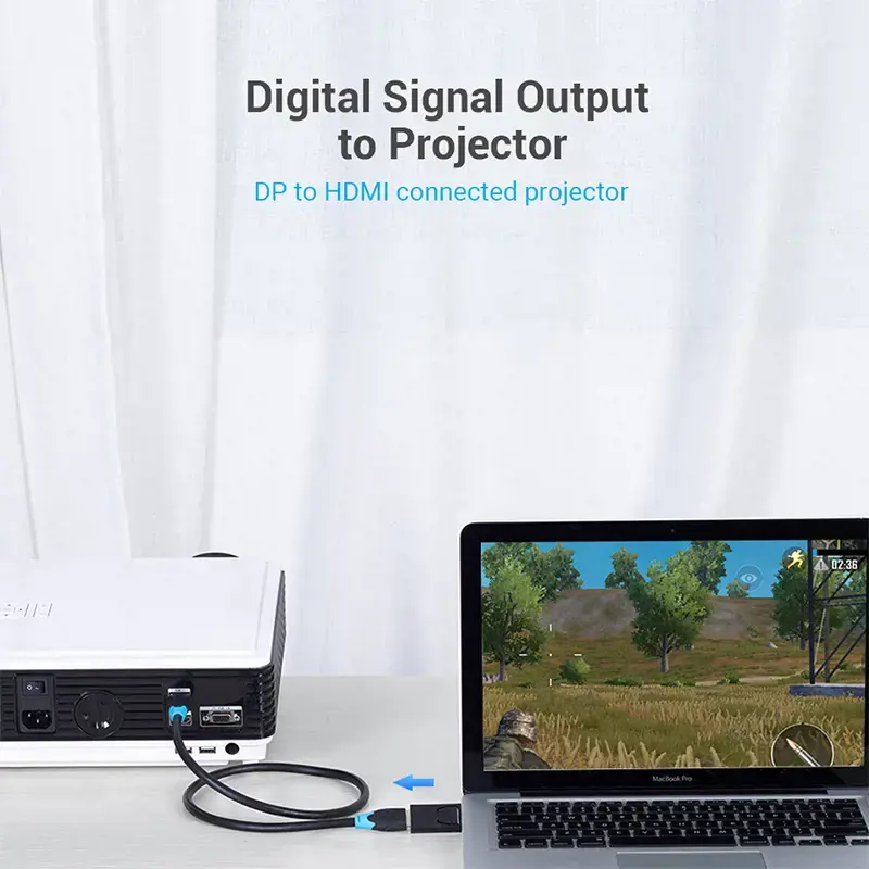 "Vention" DP vyriškos ir HDMI moteriškos lyties adapteris, juodas, DP, HDMI, juodas