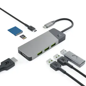 ŽALIAS KEMPINIS HUBAS USB-C GC Connect 3xUSB 3.1 HDMI 4K 60Hz PD 85W
