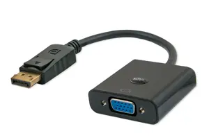 "Savio CL-90" vaizdo kabelio adapteris 0,2 m DisplayPort VGA (D-Sub) juodas