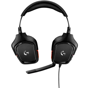 LOGITECH G332 laidinės žaidimų ausinės - odinės - juodos/raudonos spalvos - 3,5 MM