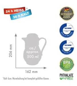 ROTPUNKT TERMOSAS, 0,5 L, DRAMBLIO KAULO SPALVOS (ECRU) 530IV