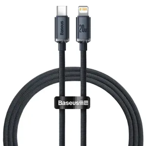 Baseus crystal shine series fast charging data cable USB Type C to Lightning 20W 1.2m black (CAJY00…