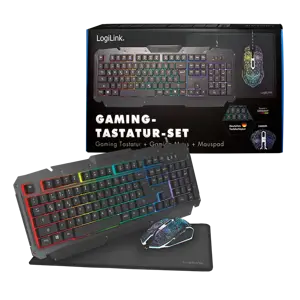 "Logilink" ID0185 Klaviatūros, pelės ir kilimėlio rinkinys, pelė pridedama, DE