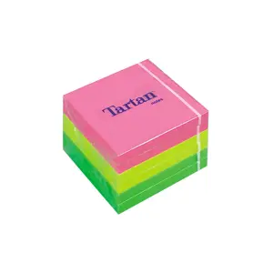 Lipnūs lapeliai TARTAN neon, 76 x 76 mm, 100 lapelių