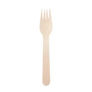 Vienkartinė šakutė, medis, L 16 cm, 100 vnt
