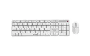 Gembird KBS-WMS-01-W Silent key Pro Business wireless desktop set, white, US layout