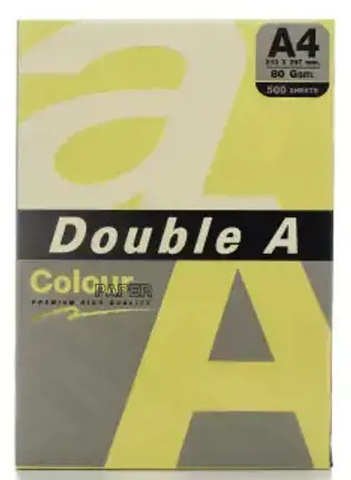 Spalvotas popierius Double A, 80g, A4, 500 lapų, Butter