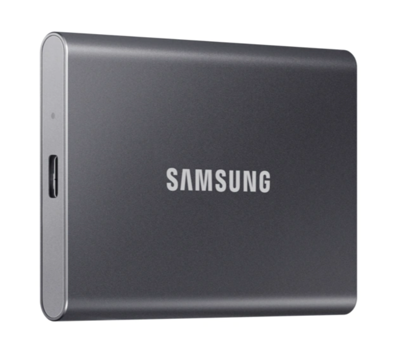 "Samsung" nešiojamasis SSD diskas T7, 1000 GB, C tipo USB, 3.2 Gen 2 (3.1 Gen 2), 1050 MB/s, apsauga nuo slaptažodžio, pilkas