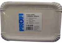 Vienkartinės lėkštės PROFI, popierinės, baltos, 13 x 20 cm, 250 vnt.