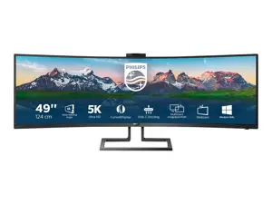 Monitorius Philips P Line 32:9 SuperWide curved LCD display 499P9H/00, 124 cm (48.8"), 5120 x 1440 pixels, UltraWide Dual Quad HD, LCD, 5 ms, Black