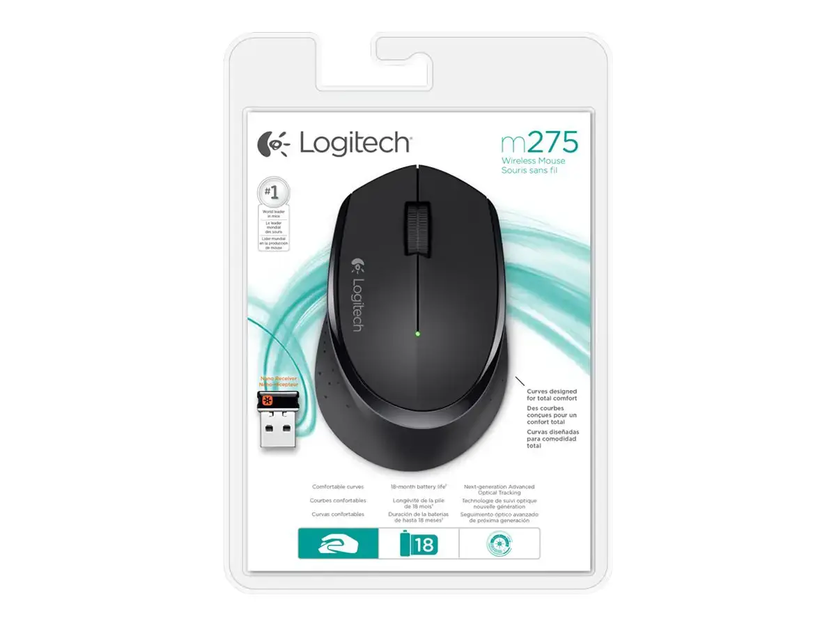 "Logitech" belaidė pelė M280, dešinioji, optinė, RF belaidė, 1000 DPI, juoda