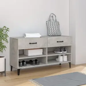 Spintelė batams, betono pilka, 102x35x55cm, apdirbta mediena
