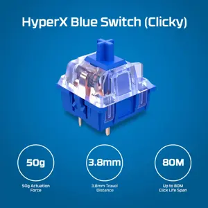 "HyperX Alloy Origins Core PBT HX Aqua" - mechaninė žaidimų klaviatūra, be klavišų (80-87 %), USB, mechaninė, QWERTY, RGB LED, juoda