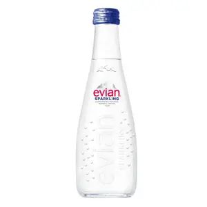 EVIAN natūralus gazuotas mineralinis vanduo GLASS, 0,33l, D
