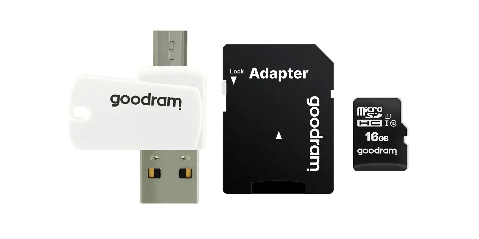 "Goodram M1A4 All in One", 16 GB, "MicroSDHC", 10 klasė, UHS-I, 100 MB/s, 10 MB/s