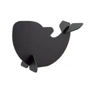 Pastatoma kreidinė lentelė SECURIT Silhouette 3D, banginio formos, juoda sp.