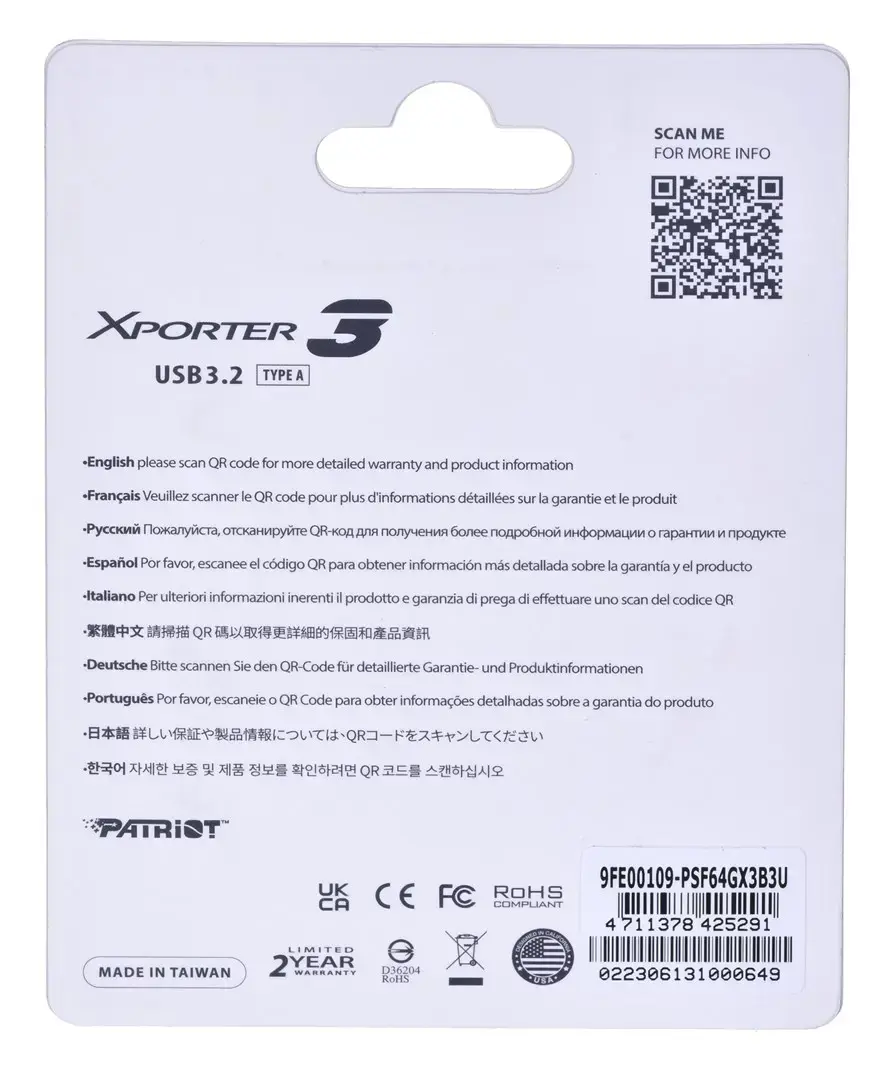 PARTIOT FLASHDRIVE Xporter 3 64GB A tipo USB 3.2