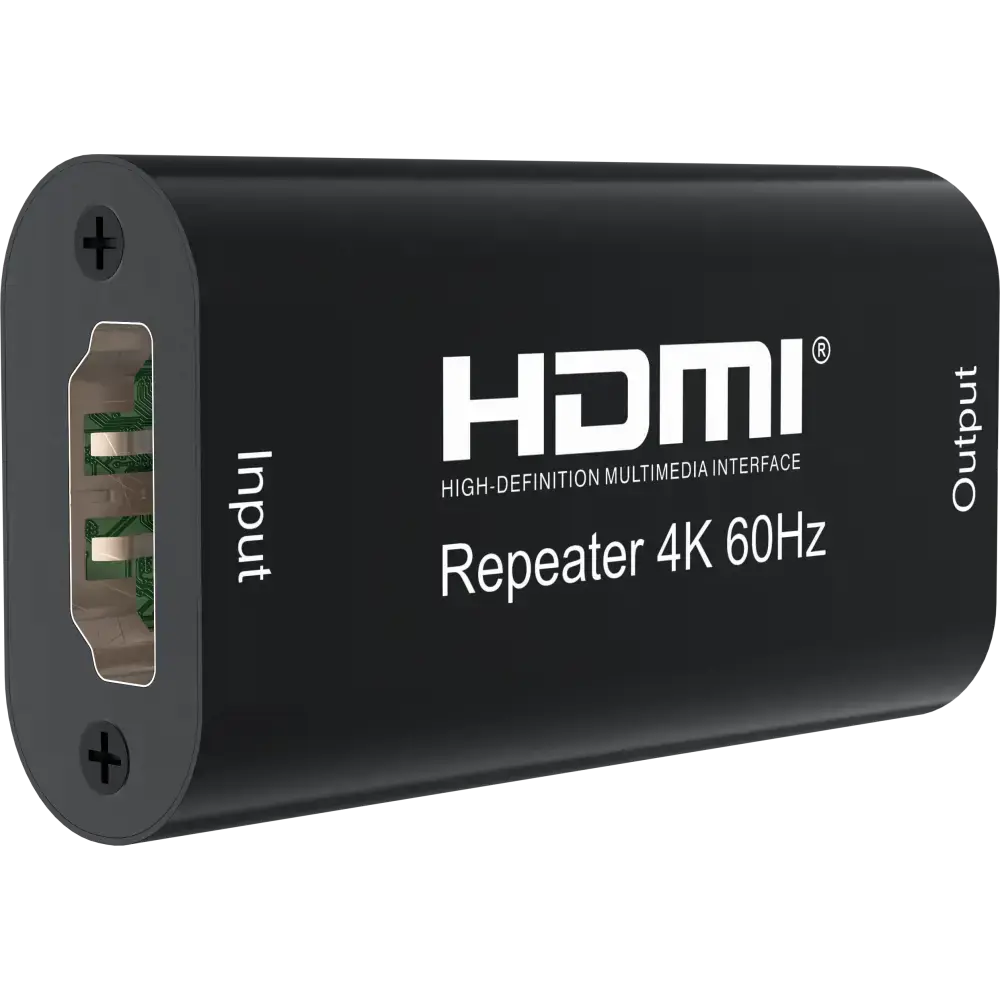 Techly HDMI 2.0 4K UHD 3D Repeater Up to 40m, 4096 x 2160 pixels, AV repeater, 40 m, 3D, Black, HDCP