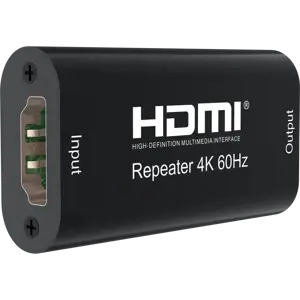Techly HDMI 2.0 4K UHD 3D Repeater Up to 40m, 4096 x 2160 pixels, AV repeater, 40 m, 3D, Black, HDCP