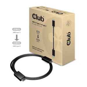CLUB3D USB Gen2 Type C Video 4K60Hz, Data 10Gbps and 100W Charging 1Meter M/F, 1 m, USB C, USB C, USB 3.2 Gen 2 (3.1 Gen 2), Male/Male, Black