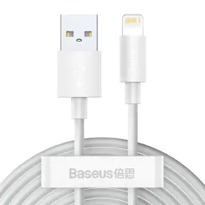 "Baseus" kabelių rinkinys (USB - Lightining 2 vnt.). greitas įkrovimas 1,5 m (baltas)