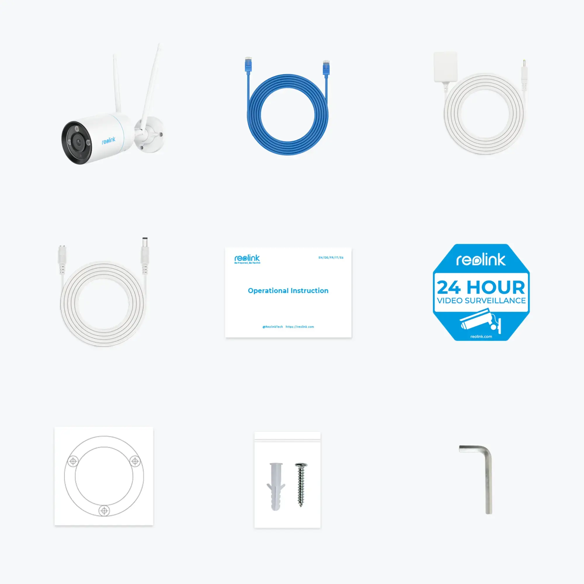 Reolink W330 - 4K Wi-Fi 6 Camera, 2.4/5 GHz Dual-Band Wi-Fi, Color Night Vision, Person/Vehicle/Animal Detection, IP security camera, Indoor & outdoor, Wired & Wireless, Google Assistant, Wall, White