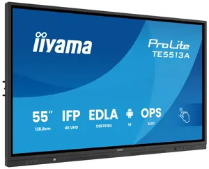 iiyama TE5513A-B2AG, Interactive flat panel, 138.7 cm (54.6"), 3840 x 2160 pixels, Wi-Fi, 24/7