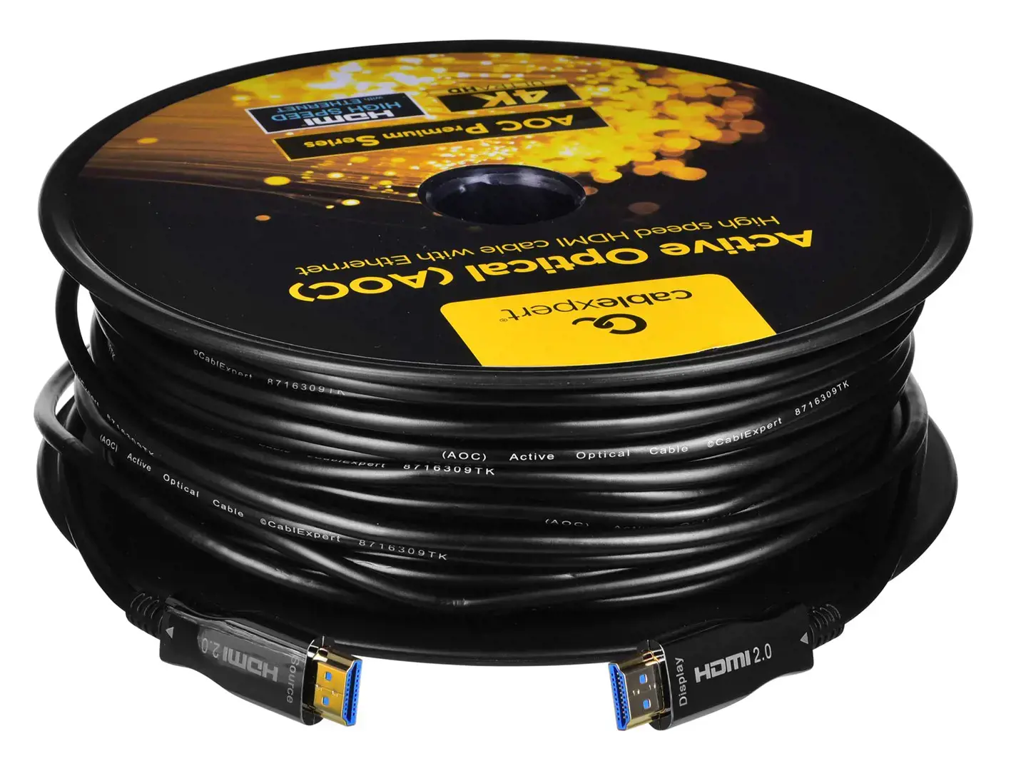 GEMBIRD aktyvusis optinis AOC didelės spartos HDMI kabelis su Ethernet AOC Premium serijos 50 m