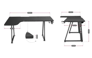 Žaidimų stalas huzaro Hero 7.7, Juoda