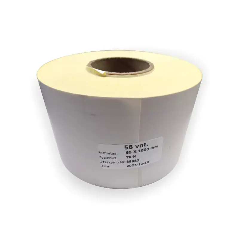 Lipnus rulonas (Thermo juosta)  65mm x58 m, su pagrindo įpjovimu , (pak.-24 vnt)