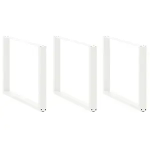 Valgomojo stalo kojelės, 3 vnt., baltos, 100x(72-73) cm, plienas, U formos