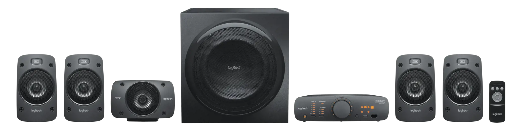 "Logitech" Z906 THX erdvinio garso, 5.1 kanalų, 500 W, universalus, juodas, 1000 W, IR