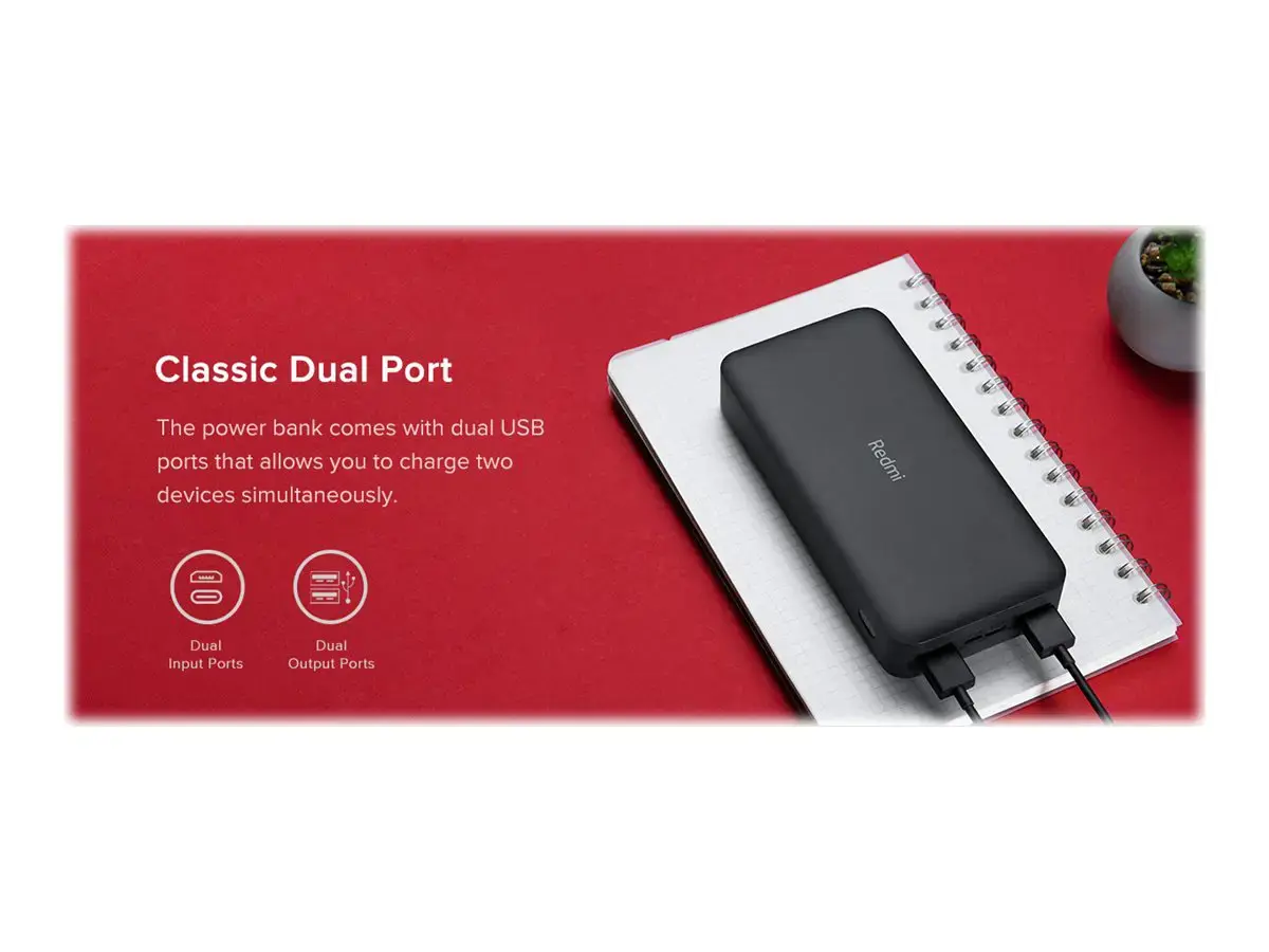 XIAOMI 20000mAh Redmi 18W greitojo įkrovimo maitinimo bankas Black BAL