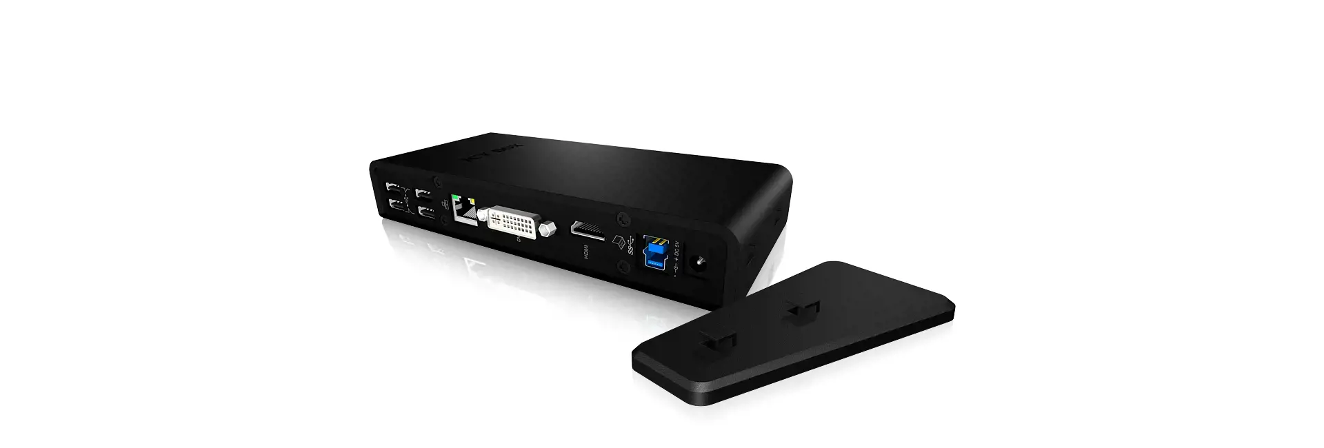 ICYBOX IB-DK2241AC "IcyBox" daugiafunkcinė nešiojamųjų ir asmeninių kompiuterių prijungimo stotelė, 2x USB 3.0, HDMI, juoda
