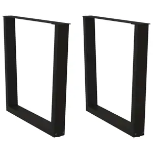 Valgomojo stalo kojelės, V formos, 2 vnt., juodos, 80x(72-73,3) cm, plienas