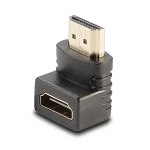 Lindy HDMI Female to HDMI Male 90 Degree Right Angle Adapter - Down, HDMI, HDMI, Black