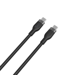 "Hyper" 1M silikoninis 240W USB-C įkrovimo kabelis - juodas