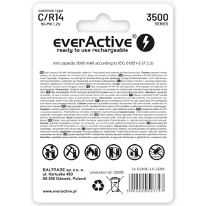 Įkraunamos baterijos everActive R14/C Ni-MH 3500 mAh paruoštos naudoti