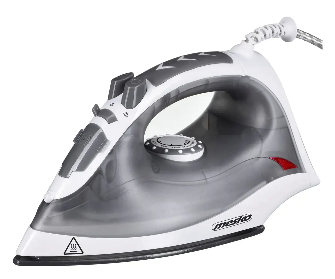 Mesko MS 5037. Garinis lygintuvas, 2800 W, vandens bakelio talpa 170 ml, nepertraukiamas garų srautas 35 g/min, pilkos spalvos