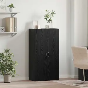 Ofiso spinta juoda ąžuolo 60 x 32 x 115 cm Apdirbta mediena