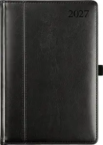 Darbo knyga AMBASSADOR BLACK EDITION, 2027, PU, A5, matinė juoda