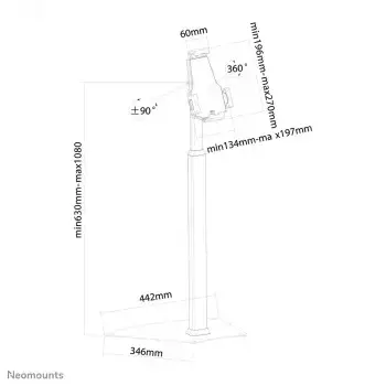 Monitorius NEOMOUNTS BY NEWSTAR TABLET-S200SILVER Stand fits 7.9-10.5inch tablets