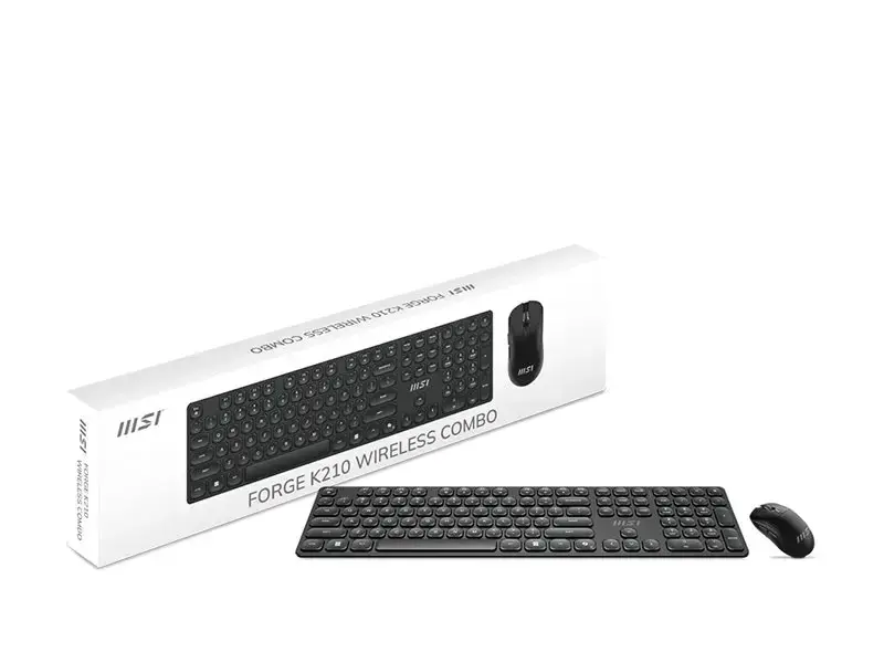 MSI | FORGE K210 | Keyboard and Mouse Set | Wireless | Mouse included | US | Scissor | Black