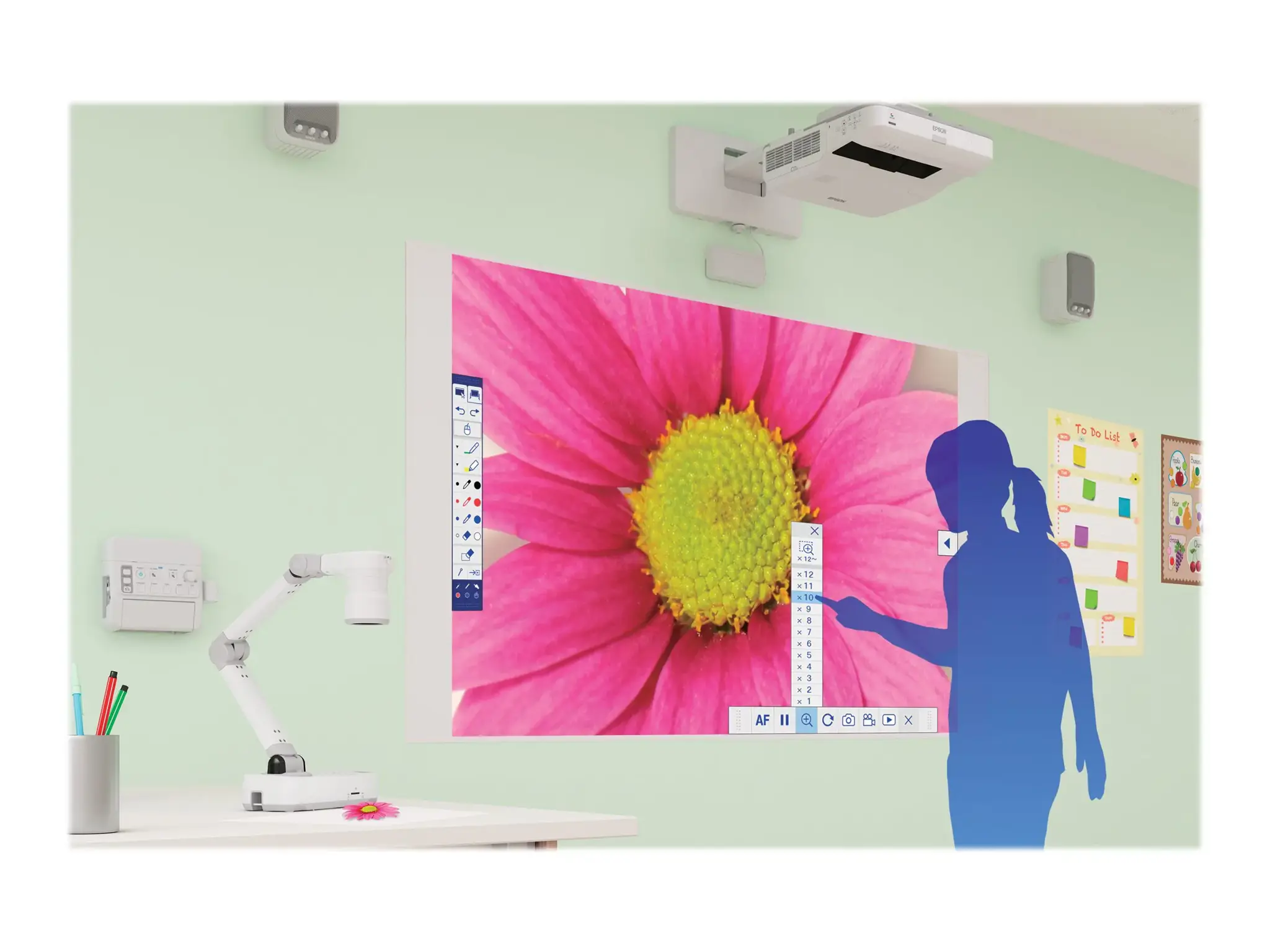 "Epson EB-695Wi", 3500 ANSI liumenų, 3LCD, WXGA (1280x800), 14000:1, 16:10, 1524-2540 mm (60-100")